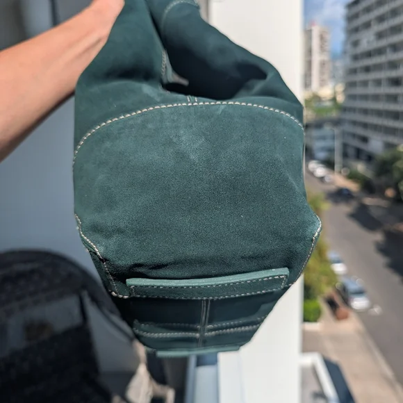 Ann Taylor vtg Y2k Hamilton soho green suede Large hobo bag - Picture 8 of 14